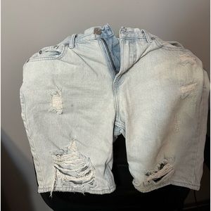 Pacsun ripped blue jean shorts